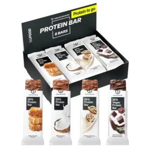 natural elements Proteinriegel Mixed Box – verschiedene Low Sugar Eiweißriegel – 8 Stück mit bis zu 13g Protein – vegetarisch, ohne Palmöl